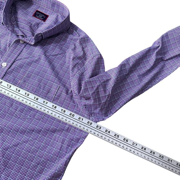 Untuckit Shirt Men’s Large Red White Blue Check Long Sleeve Button-Down Slim - Picture 7 of 9